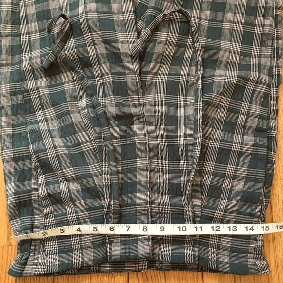 Free People Potato Sack High Rise Loose Fit Green Plaid Pant Size 2 - Picture 10 of 16